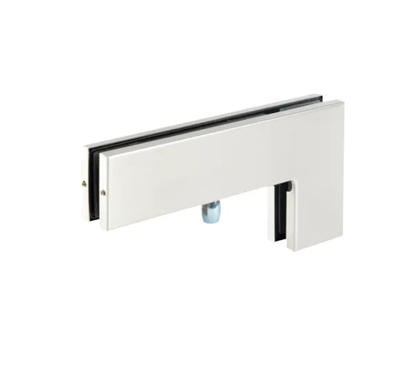 PT 40 angled overpanel fitting, Glass thickness TSG 10-12 mm, brushed